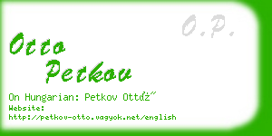 otto petkov business card